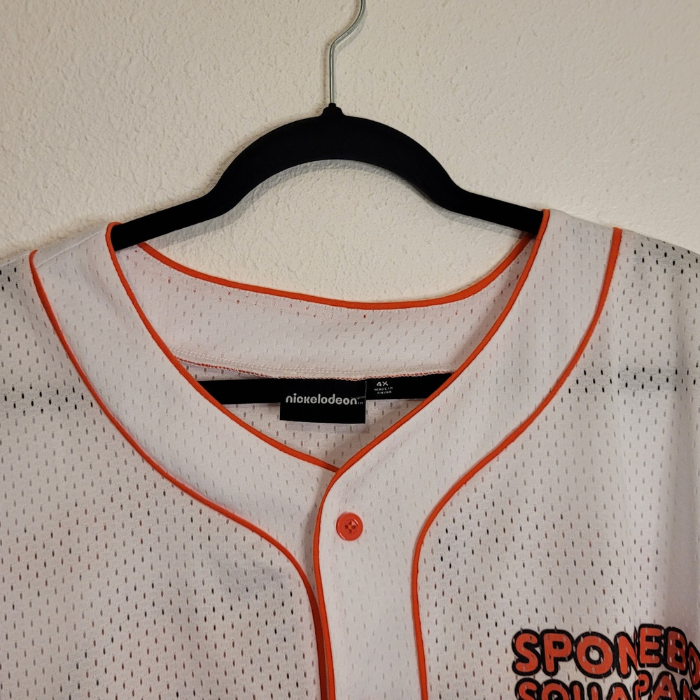 Nickelodeon SpongeBob SquarePants & Friends Baseball Jersey White/Orange Mens 4X - Picture 6 of 11